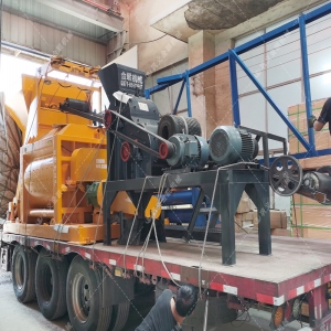 小型雙級粉碎機生產(chǎn)線發(fā)貨圖片_發(fā)往山東煙臺_粉碎青石